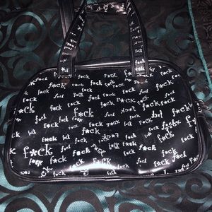 Addicted Black purse with the word F*ck